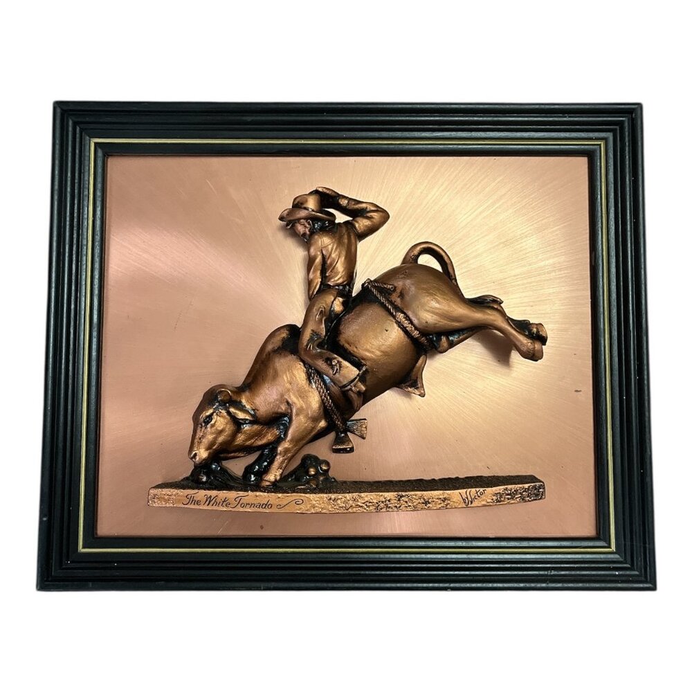 Bronze Bull Rider Wall Sculpture - The White Tornado